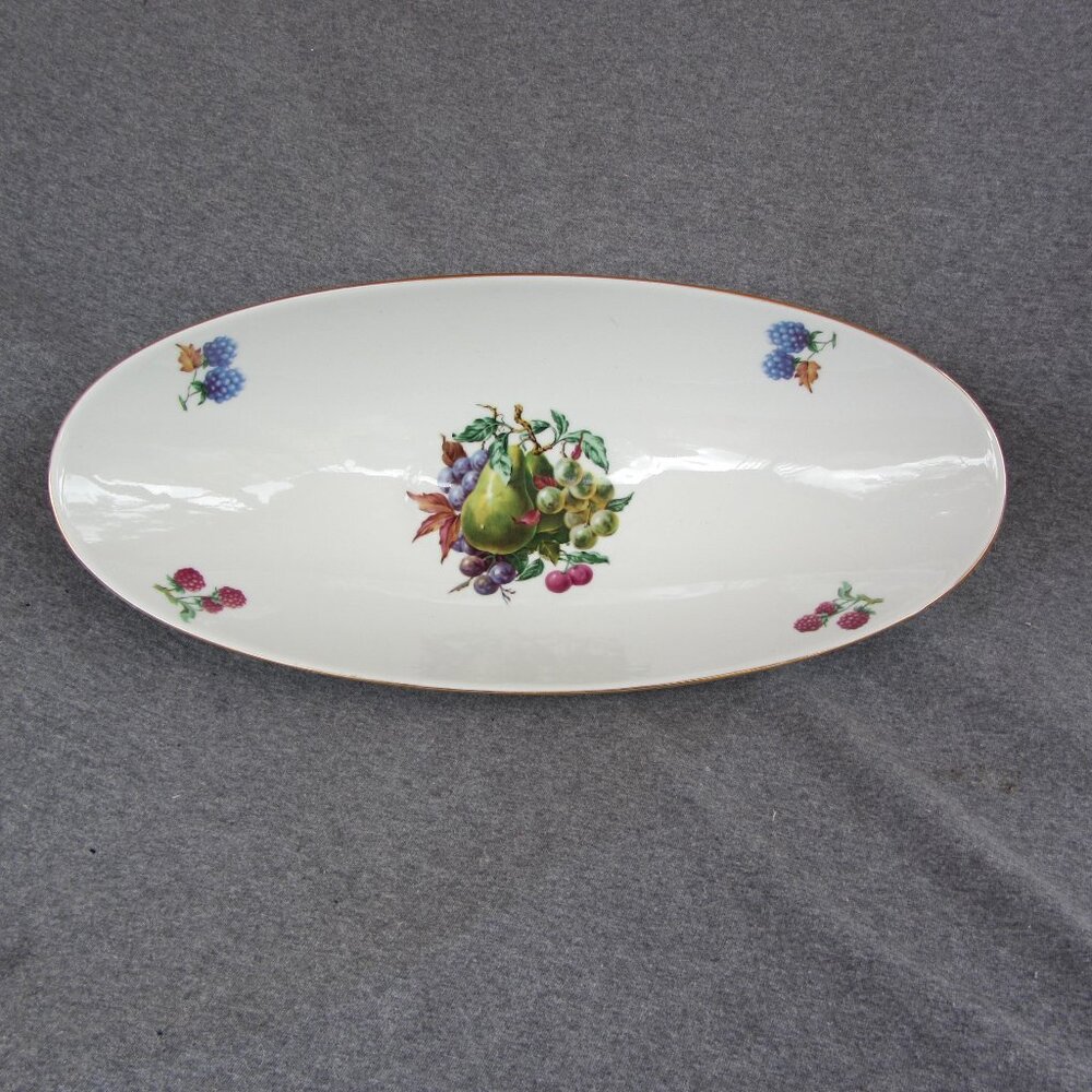oval oblong bowl Naaman Israel vintage floral (w3006)